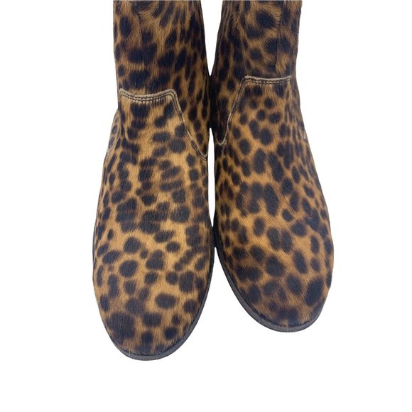Boden 36 (US Size 5.5) Leather & Calf Hair Animal Print Side Zip Ankle Booties - Picture 9 of 12